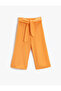 Linen Wide Leg Pants High Waist with Belt Detail