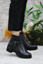 42836 Black Original Genuine Leather Fur Lined Non-Slip Sole Women's Boots - 5