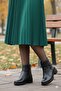 42829 Black Genuine Leather Women's Boots with Fur Inside and Non-Slip Sole - 2