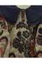 Apron Collar Half Buttoned Slit Quilted Tunic -Beige - 4