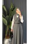 Women's Very Stylish Buttoned Long Grey Vest