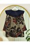 Apron Collar Half Buttoned Slit Quilted Tunic -Beige - 3