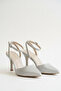 Women's Glittery Ankle-Tie Heeled Shoes - 6
