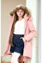 Girl's Winter Thick Inner Fleece Long Parka Model Coat - 3