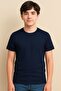 Mcrkids Unisex Crew Neck Navy Blue Short Sleeve T-Shirt 13-14-15-16 Years Old Navy Blue