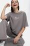 Daphne Graphite Spanish Flare Cotton Embroidered Standard Fit Women's Sweatpants - 4