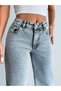Women's Light Blue High Waist Wide Leg Denim Pants Jeans - 4