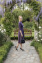 Knitted Wool Viscose Balloon Sleeve Gathered Dress Purple - 3