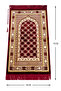 Luxury Velvet Prayer Rug with Prayer Beads Gift Red - 2