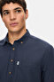 Mendo Navy Blue Embroidered Standard Fit Men's Shirt - 3