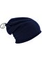Winter Navy Blue Unisex Hat with Drawstring Fleece Neck Collar That Can Be Used as a Beanie - 4
