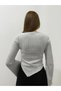 New Product Women's Crew Neck Ribbed Knitwear Blouse 0041 - 5