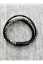 Genuine Leather Natural Stone Multi Men's Bracelet - 6