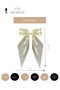 Women's Off-White Shiny Bow Ribbon Long Luxury Buckle - 4