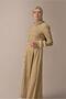 Suede Dress with Sleeves and Feather Detail 41183