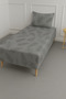 Single Gray Feather Pattern Elastic Sheet Set