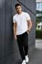 Men's High Waist Cargo Pocket Stretchy Tight Black Trousers - 2