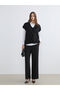 Lcwaikiki classic black baklava patterned Oversized women's knitwear sweater - 2