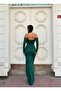 Body-Hugging Sequined Long Evening Dress False Sleeves 583329 Emerald - 2