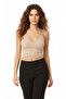 3-Piece Crop Set with Straps, Lace, Padded Bustier Bralette, 95% Cotton (1- Khaki-Green, 1-Stone, 1-Black) - 5