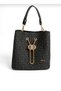 WOMEN'S BLACK 4 COMPARTMENT SHOULDER AND CROSSBODY BAG WITH 2 STRAPS - 4