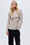 Rib-knit peplum top - 3