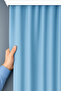 Lightproof Indigo Blue Pleatless Blackout Curtain No Ironing Sunshade, Blackout, Curtain,