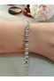 Premium Zircon Colored Stone Triangle Model Steel Bracelet - 4