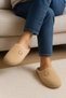 Men's Corduroy Winter Soft Velvet Fur-Lined Home Slippers Groom Dowry Slippers - 2