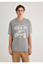 Printed Gray T-Shirt Loose Fit / Loose Relaxed Cut 0612308 -70098 - 3