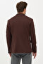 Alfonso Men's Brown Cotton Stretch Fabric Slim Fit Knitted Stretchable Mono Collar Sports Blazer Jacket - 7