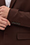 Alfonso Men's Brown Cotton Stretch Fabric Slim Fit Knitted Stretchable Mono Collar Sports Blazer Jacket - 5