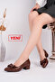 Genuine Leather Brown Women's Heeled Leather Shoes Shn-1085