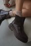 Viola Genuine Leather Women's Boots with Elastic Belt Detail - Bitter Brown - 8