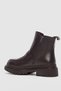 Viola Genuine Leather Women's Boots with Elastic Belt Detail - Bitter Brown - 4