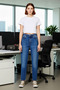 Women's Fashion High Waist Mom Jean Narrow Leg Straight Pattern Casual Combinations Weekend Durable Material - 4