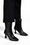 Women's Black Thin Heeled Pointed Toe Boots - 4