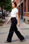 Women's Fashion Wide Leg Long Length Jean Pants Comfortable Fit Cotton Daily Use Quality Material