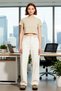 Women Fashion High Waist Wide Leg Pants Cotton Casual Combos Weekend Summer - 4