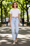 Women's Fashion High Waist Mom Jean Pipe Leg Daily Combinations Care Collection Seasonal Use - 3