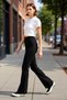 Women Fashion High Waist Spanish Leg Flare Pants Casual Combinations Weekend Use