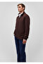 Half Zipper Stand Collar Burgundy Sweater Regular Fit / Normal Cut 0710247-88083 - 2