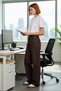 Women's Fashion High Waist Wide Leg Long Pants Cotton Winter Seasons Daily Use Modern Design - 4