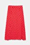 Polka Dot Slit Detailed Viscose Fabric Midi Woven Skirt - 5