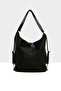 Black Women's Five-Pocket Casual Strap and Backpack Bag M000008664 - 3