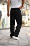 Embroidered Baggy Trousers with Side Pockets - 3