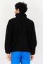 Men Sportswear Fit Long Sleeve Outdoor Faux Fur Jacket, Black - 2