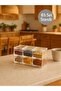 6-Piece Clear Spice Bowl Set with Stand and Spoon