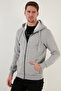 Regular Fit Hooded Zippered Soft Fleece Lined Winter Sweat Men's Sweat 5905340