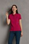 Women's Short Sleeve Summer Basic Fuchsia Polo Neck T-Shirt - 5